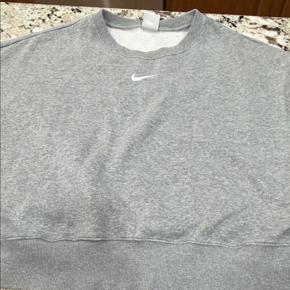 Nike Women's Classic Gray Crew Neck cropped sweatshirt - Picture 8 of 10